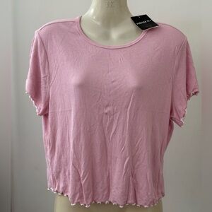 NWT forever 21 pink blouse/crop top, US 1X